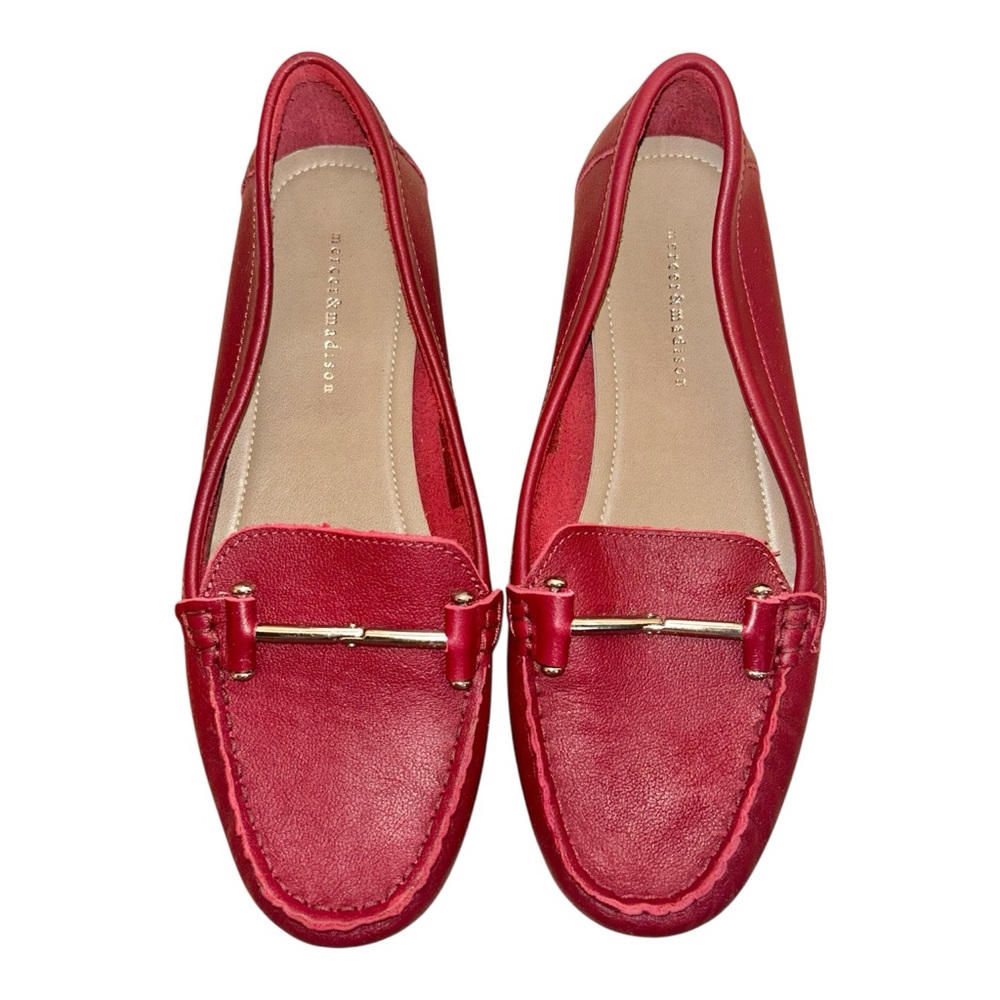 Mercer & Madison Red Leather Slip-On‎ Loafer Shoes Size 7.5